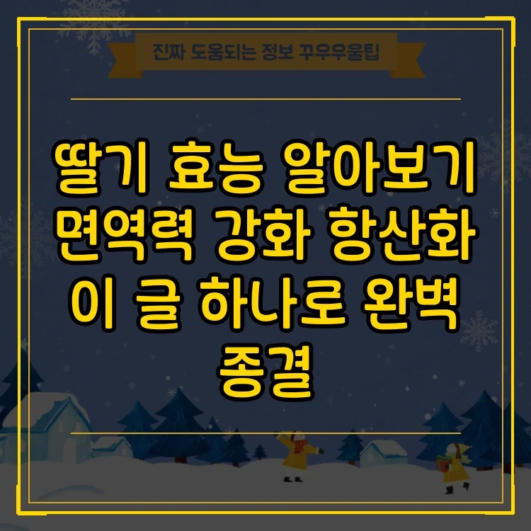 계정 1 딸기 효능 알아보기 면역력 강화 항산화 thumb